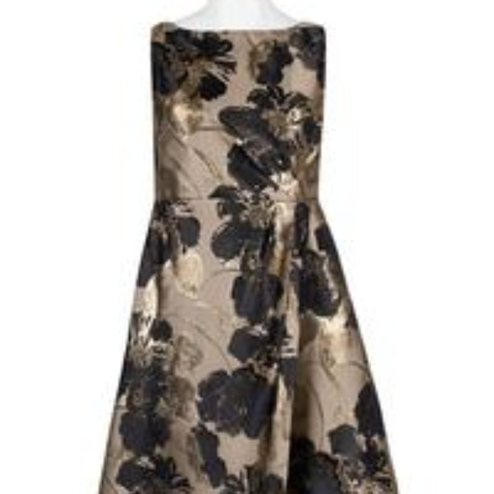 Boat Neck Sleeveless Gathered Size A-Line Dress